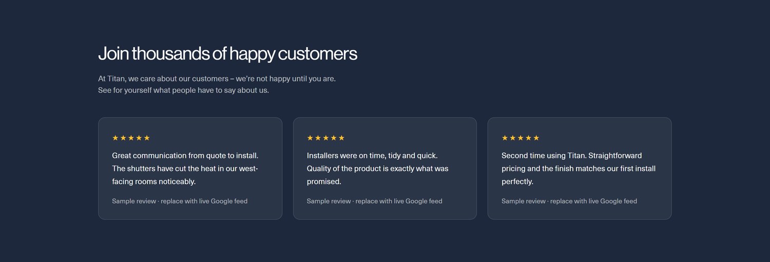 Reviews section