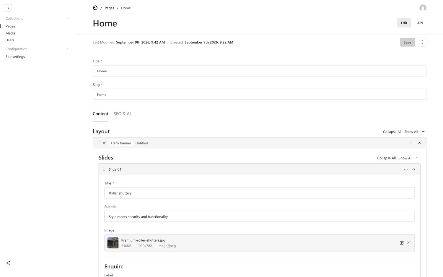 CMS block editor